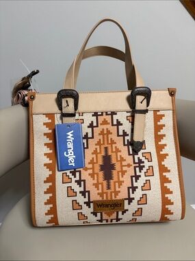 Wrangler Beige & Tan Southwestern Tote Bag